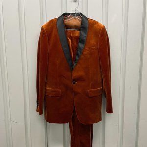 Velvet Orange Tuxedo Style Suit